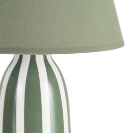 Lámpara Mesa Verde Cerámica-Tejido 22 X 22 X 30 cm