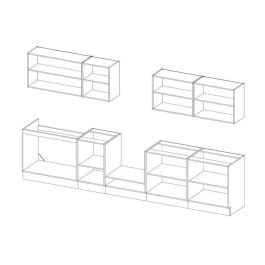 Cocina completa ULTRA con horno y encimera incluida L 300 cm - Matt Gray Cocina completa ULTRA con horno y encimera incluida L 300 cm - Matt Gray