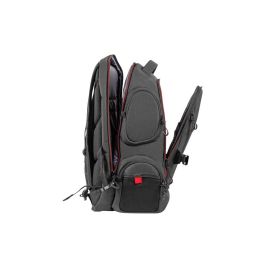 Genesis Mochila Pallad 550 para Portátil 17.3", Poliéster, Resistente a Agua, Golpes y Rayones, 2 Compartimentos, Negro/Rojo