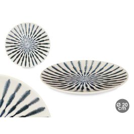 Plato Postre Porcelana Vessia 20 cm Azul y Blanco (24 Unidades)