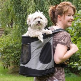 Trixie Mochila para Perros Timon 34x44x30 cm Negro/Gris