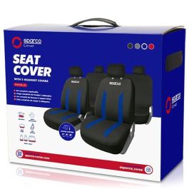 Sparco SPCS440BL Juego de Fundas de Asiento para Coche Modelo Sabbia Negro y Azul Universal con 5 Cabezales y Traseras Divididas Lavables Sparco SPCS440BL Juego de Fundas de Asiento para Coche Modelo Sabbia Negro y Azul Universal con 5 Cabezales y Traseras Divididas Lavables