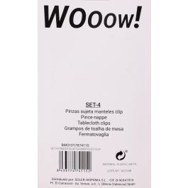 Set de 4 pinzas sujeta manteles Wooow (36 Unidades)