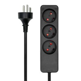MicroConnect MC-GRU0307DKB Regleta danesa de 3 vías con cable de 7 m negro
