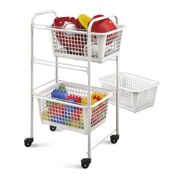 Metaltex San Diego - Carrito Auxiliar Multiusos de Metal con 3 Cestos Extraíbles, 4 Ruedas, Color Blanco, 30 x 38 x 68 cm Precio: 45.69000051. SKU: B148P7VM4K