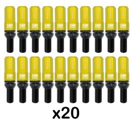 Omp OMPS09971409 Juego 20 Tornillos Rueda M14x1.25 Largo 28mm Llave 17-19mm Protector Aluminio Colores Amarillo