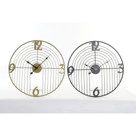 DKD Home Decor Reloj de Pared Decorativo Moderno Negro y Dorado de Metal de 45x45 cm para el Hogar - Pack de 2 Unidades Precio: 29.766. SKU: B18Z8BBQTA