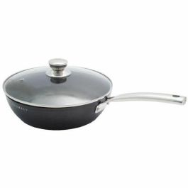 Baumalu BAU3216383445315 Batería de Cocina Antiadherente de Aluminio Forjado para Todo Tipo de Fuegos, Inducción, 4 Piezas Negro