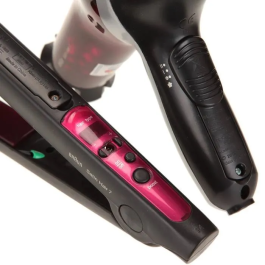 Klein Set de Peinado Braun Satin Hair 7 con Cepillo, Secador, Plancha, Accesorios y Espejo - Juguete para Niñas a Partir de 3 Años