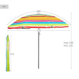 Sombrilla Aktive 200 x 195 x 200 cm (6 Unidades) Sombrilla Aktive 200 x 195 x 200 cm (6 Unidades)