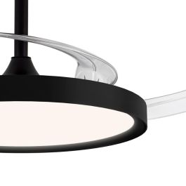 Cristalrecord Ventilador de Techo Polaris Negro LED 3CCT Aspas Retráctiles Ø106 cm DC 43W Silencioso 4430 lm Luz 3000K-5700K