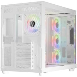 LC-Power LC-8001W-ON Midi Tower Gaming Pro-Storm Light Blanco ATX Vidrio Templado con Iluminación RGB