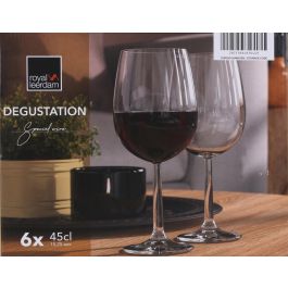 Royal Leerdam Set 6 Copas de Vino Degustation de 45 cl, Medidas individuales 7 x 8.5 x 20.1 cm