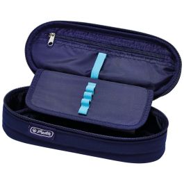 Herlitz 50038435 Faulenzer Etui Cute Animals Turtle, Estuche Blando de Poliéster Azul para Niño