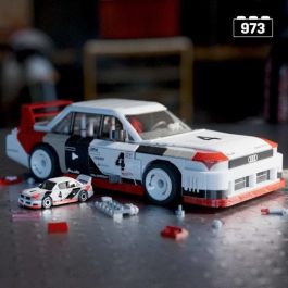 Coche audi 90 quattro isma gto hot wheels de construcción con 973 bloques. escala 1:15.