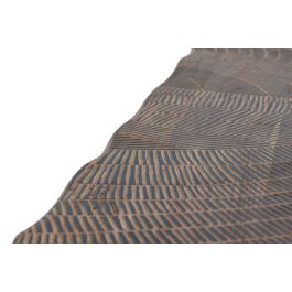 GINER Y COLOMER Mesa Comedor Acacia Natural con Patas de Metal Negro, Tapas Talladas a Mano, 4 cm de Grosor