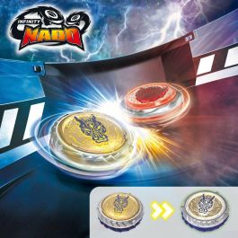Infinity Nado Estadio de Batalla con 2 Peonzas y Lanzador Espada, Luces de Colores - Juego Infantil Plástico y Metal para 5+ años