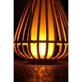 Marta Lámpara Solar Decorativa de Bambú con Luz de Llama Realista, Recargable USB para Interior y Exterior - Beige Marta Lámpara Solar Decorativa de Bambú con Luz de Llama Realista, Recargable USB para Interior y Exterior - Beige