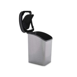 Papelera de plástico basculante fibra carbono 23L Berilo 27x43x34 cm gris oscuro (6 Unidades)