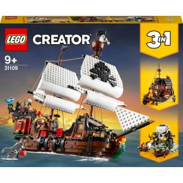 LEGO Creator 3-in-1 31109 Barco pirata con velas móviles, cañones, 3 figuras, tiburón y loro Precio: 132.49999972. SKU: S2429824