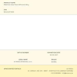 Ceys Montack High Tack Cartucho 450g - Masilla adhesiva con agarre inicial extremo