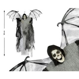 Colgante Esqueleto con Capa Negra y Alas de Murciélago 60x50 cm - Decoración Gótica para Halloween Precio: 5.79000004. SKU: S1122789