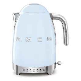 Smeg KLF04PBEU Hervidor de Agua Retro Estilo Años 50, 1.7 L, 2400 W, 7 Temperaturas, Azul Pastel, Acero Inoxidable, Apagado Automático