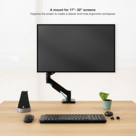 TooQ DB1733TNR-B Soporte Monitor de Escritorio Abrazadera para Pantallas 17-32" VESA 75x75/100x100 9kg Negro