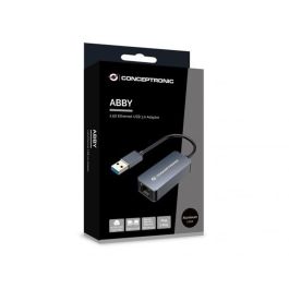 Conceptronic ABBY12G Adaptador USB 3.0 a RJ45, 2.5 Gigabit Ethernet, Compatible con Windows, Mac, Linux