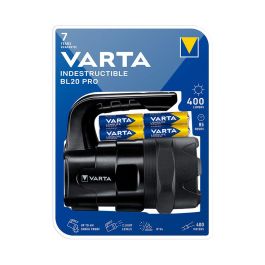 Varta Linterna Indestructible BL20 6W, Resistente a Golpes y Agua, 400LM, Alcance 400m
