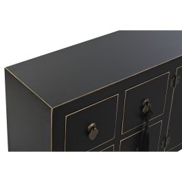 Mueble de TV DKD Home Decor Negro Oriental Blanco Dorado Blanco/Negro Metal Abeto Madera MDF 130 x 26 x 51 cm