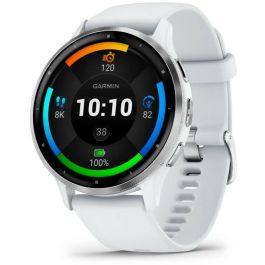 Reloj GPS conectado - GARMIN - Venu 3 - WiFi - 35,4 mm (1.4) - Acero plateado, caja blanca y correa de silicona blanca