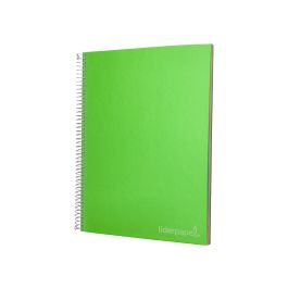 Cuaderno Espiral Liderpapel A4 Micro Jolly Tapa Forrada 140H 75 gr Cuadro 5 mm 5 Bandas 4 Taladros Color Verde