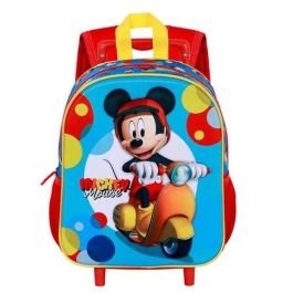 Karactermania Mochila Infantil 3D con Ruedas Mickey Mouse Scooter Azul 26 x13 x34 cm