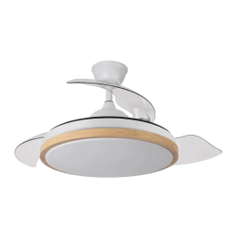 Evros Ventilador DC 59W 6980lm Blanco/Haya 107cm con Aspas Desplegables y 3 Temperaturas de Luz (3000-4000-6000K) Mando y Temporizador Precio: 99.88999999. SKU: B18JGBHJKH