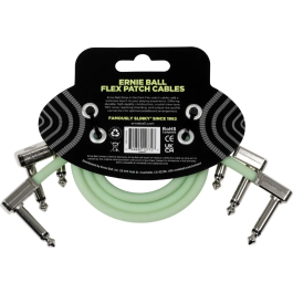 Ernie Ball Cable Eb Interlink Flex Jack-Jack Aa 30 Cm Phosphorescent (Pack De 3)