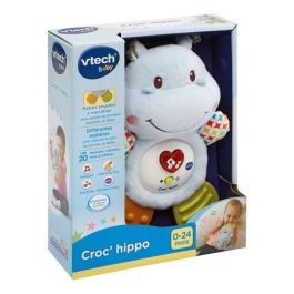 Vtech Baby Sonajero Croc'Hippo Peluche Musical y Sensorial para Bebés | Mordedor Texturizado con Patas Flexibles para Calmar Dolor Dental
