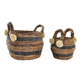 DKD Home Decor Cesta Colonial Marron Negro Fibra 31 x 33 x 31 cm Set de 2 Precio: 28.22688. SKU: S3028983