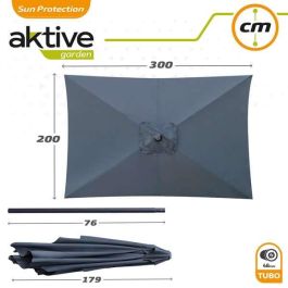 Parasol Aktive Antracita Aluminio Ø 4,8 cm 300 cm Parasol Aktive Antracita Aluminio Ø 4,8 cm 300 cm
