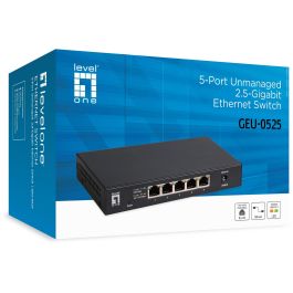 LevelOne GEU-0525 Switch No Administrado 5x GE 2.5GbE 100/1000Mbps Montaje de Pared