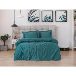 Juego de Cama 100% Algodón Satén Azul - 1 Funda Nórdica 220x240 cm, 2 Fundas Almohada 60x60 cm ASI8684283137893
