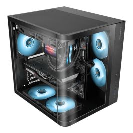 Mars Gaming MCCURV Caja Semitorre ATX Gaming Curva Negra con Cristal Templado y 4 Ventiladores FRGB