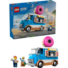 LEGO 60452 Camión de Dónuts de juguete LEGO City con minifiguras, máquina de café, caja registradora y quiosco móvil para niños +5 años