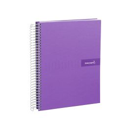 Cuaderno Espiral Liderpapel A4 Crafty Tapa Forrada 80H 90 gr Cuadro 4 mm Con Margen Color Violeta 5 unidades