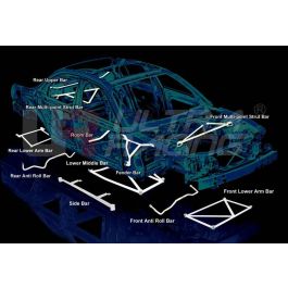 Ultra Racing 2-Point Front Lower Brace para BMW X3 - X4 (2011+) 2642 URLA2-2642 Ultra Racing 2-Point Front Lower Brace para BMW X3 - X4 (2011+) 2642 URLA2-2642