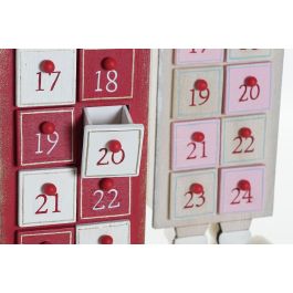 DKD Home Decor Calendario de Adviento Navidad Tradicional en Madera Papá Noel Rojo y Blanco, 64x14x7 cm, Pack de 2 unidades DKD Home Decor Calendario de Adviento Navidad Tradicional en Madera Papá Noel Rojo y Blanco, 64x14x7 cm, Pack de 2 unidades