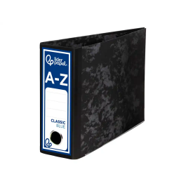 Liderpapel Archivador de Palanca 4º Apaisado Lomo 80mm Classic Blue Negro Compresor Metálico