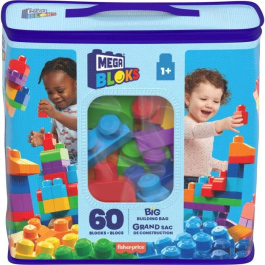 Mega Bloks Dch55 Bolsa Clásica de 60 Piezas Mega Bloks, Bloques de Construcción Premiada para +12 Meses, Español, Francés, Alemán, Portugués, Inglés