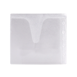 Q-connect Sobre para 2 CD Polipropileno con Solapa Multitaladro y Forro Protector - Pack 40 Unidades