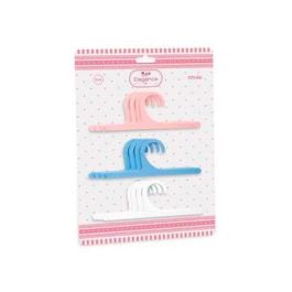 Muñecas Arias Set 12 Perchas Plástico Rosa Azul Blanca